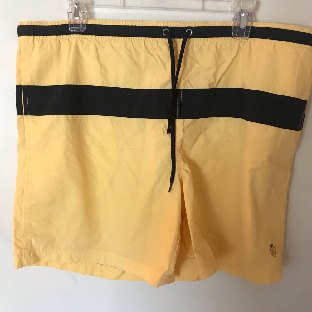 Lauren Ralph Lauren Yellow/Black Swim Trunks Sz Medium